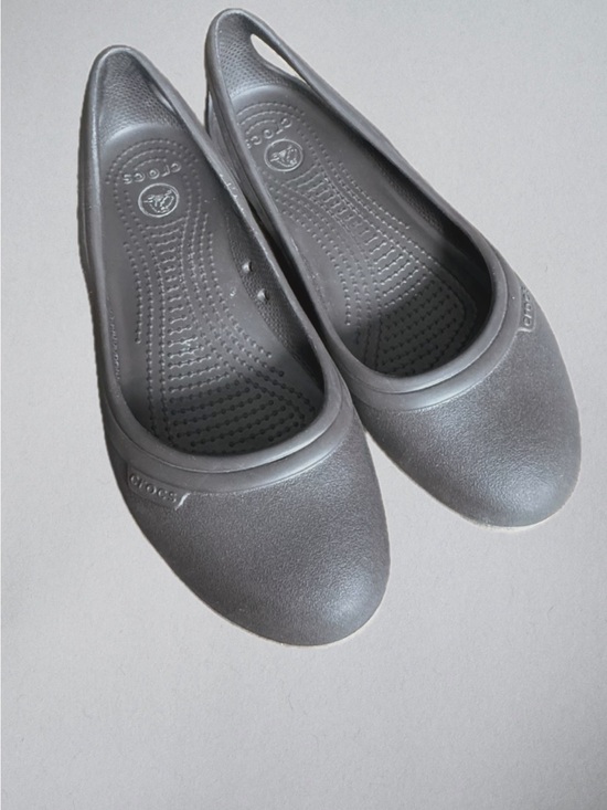 CROCS Shoes - CROCS Women's Charcoal Gray Slip-On Ballet Flats